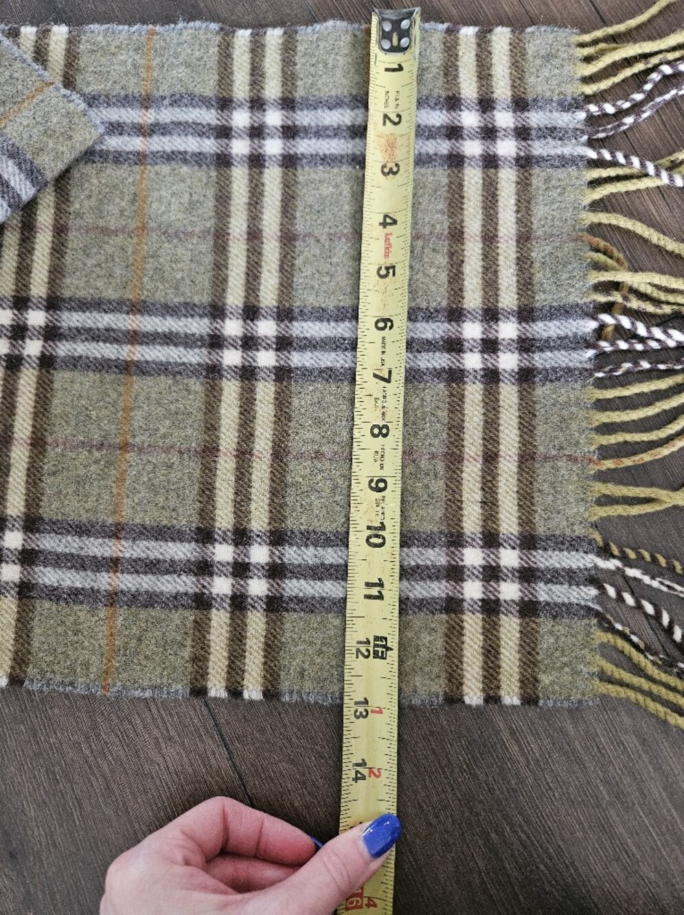 Burberry Cashmere Blend Nova Check Scarf | Made in England | 13" x 72" Unisex - Picture 8 of 12